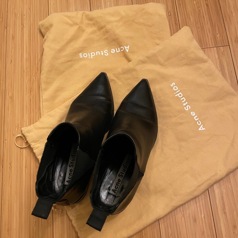 Acne Studios Jensen Boots In Black Leather Size 37 Gem